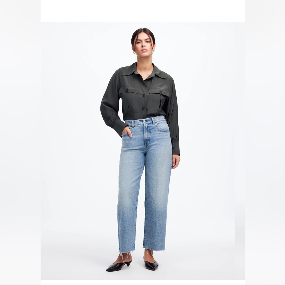 Madewell The Perfect Vintage Wide-Leg Crop Jean, High Waist, Sz 30 Tall